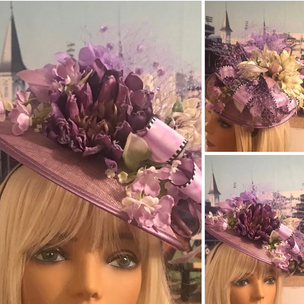 Lavender Floral Fascinator Hat for Women - Elegant Purple Occasion Headpiece